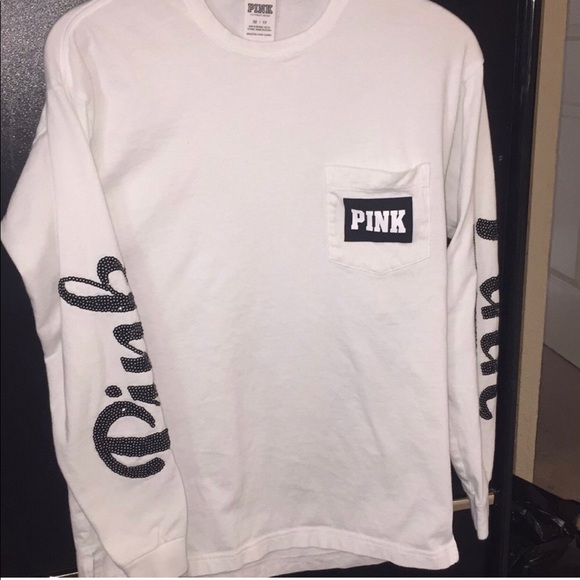 PINK Victoria's Secret Tops - Vs pink long sleeve white tee